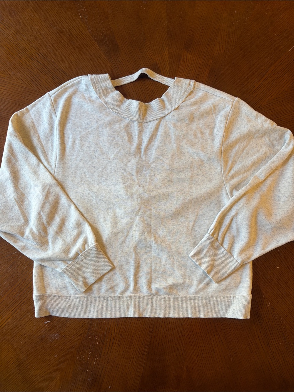Anthropologie Cream Crewneck Pullover Sweater Open Back size Small
